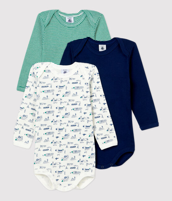 Lot de 3 bodies manches longues bébé en coton variante 1